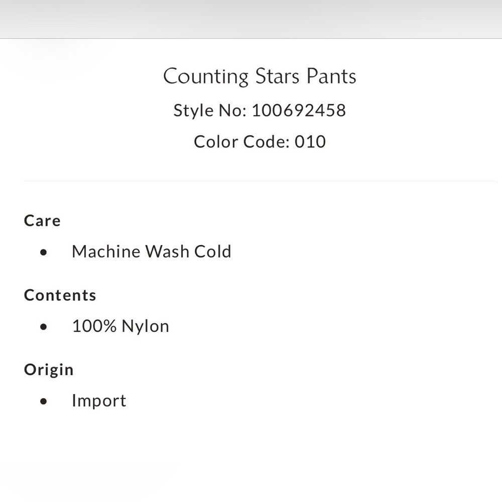NWT Free People Counting Stars Pants White Nylon - Picture 7 of 7